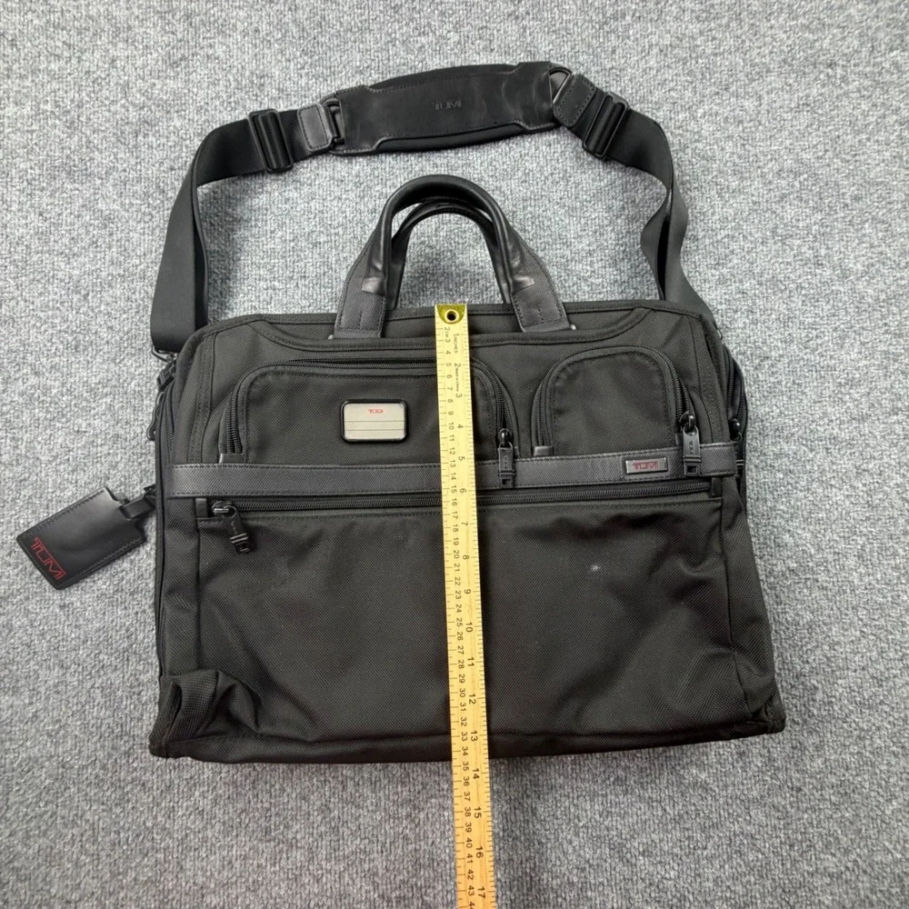 Tumi‎ Alpha Ballistic Nylon Slim Deluxe Portfolio Briefcase Black Mens